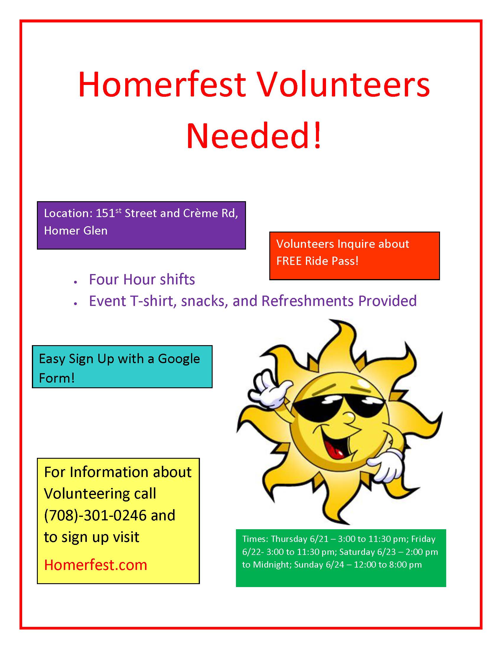 HomerFest Volunteers Needed