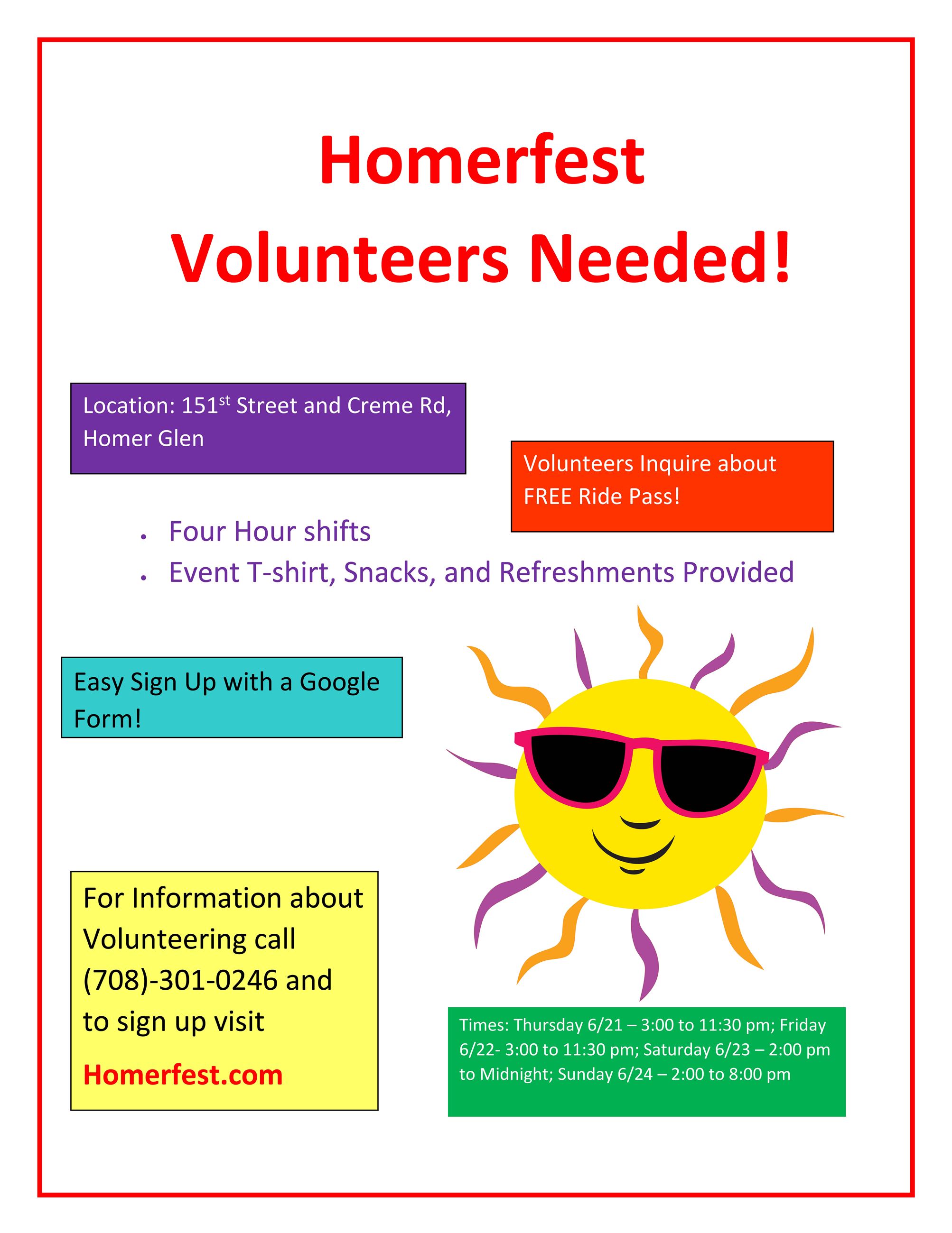 HomerFest Volunteers Needed
