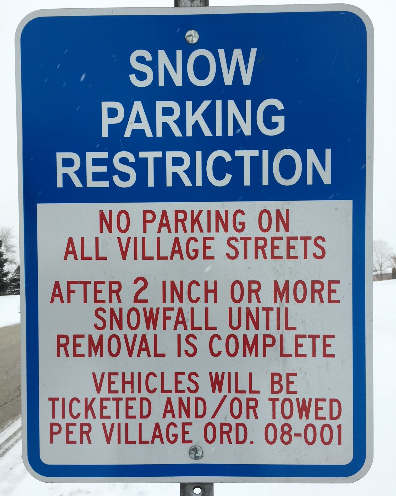 Snow Parking Restrictions Sign IMG_0040