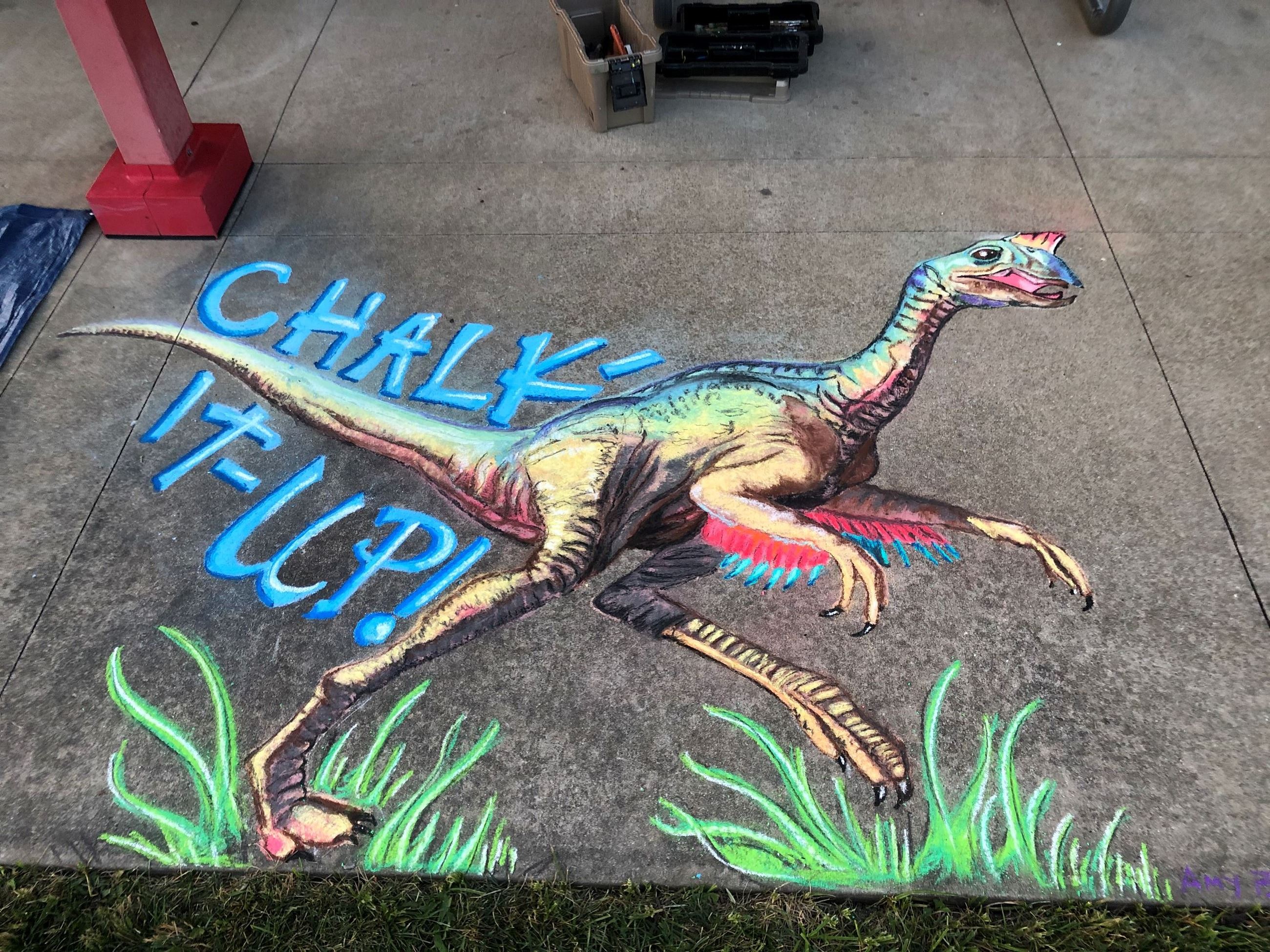 chalk square dinosaur