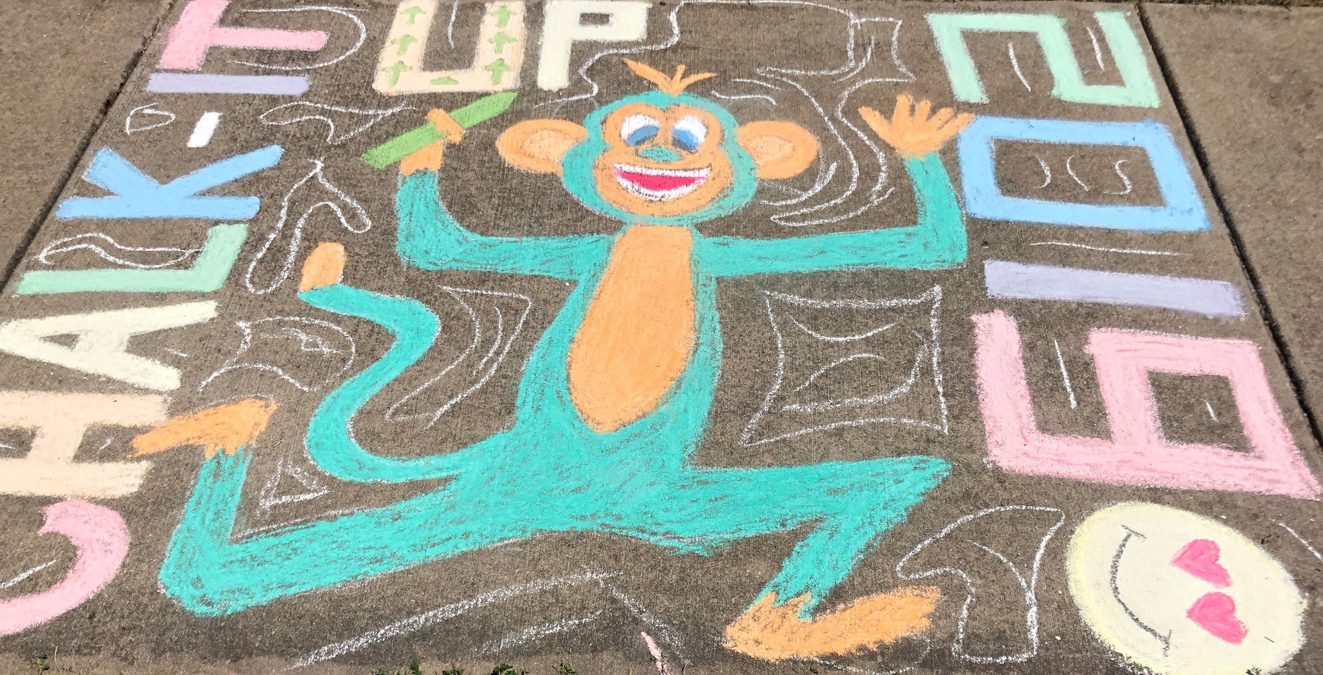 Chalk square monkey