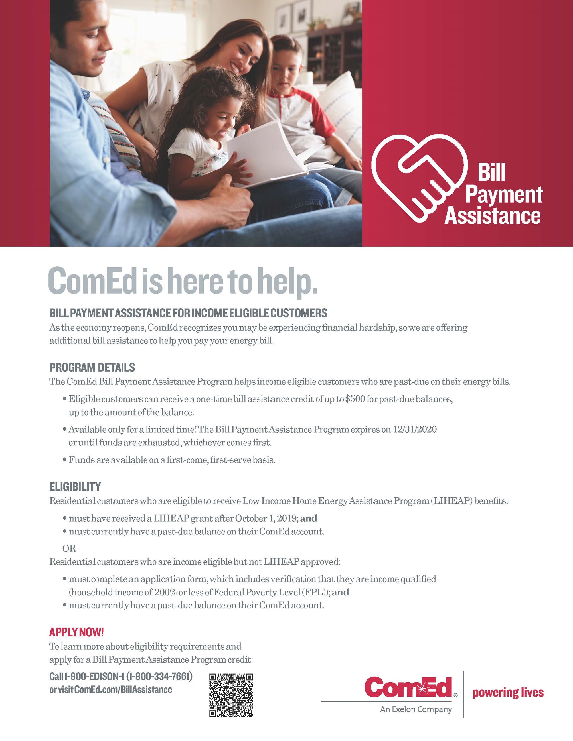 ComEd Bill Payment Assistance Flyer